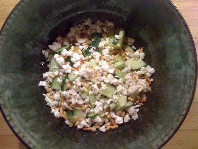 Cucumbers + Pine Nuts+ Goat Cheese