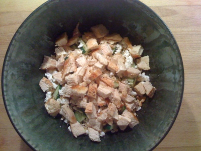Cucumbers + Pine Nuts + Goat Cheese + Chicken