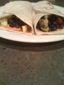 Blog Grilled Veggie Burritos with red pepper cheese spread 