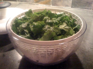 Collard Greens in Salad Spinner